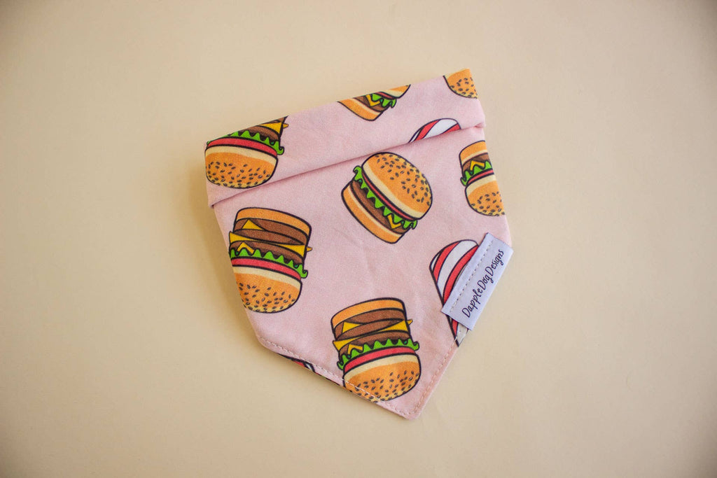 Burgers Bandana - Everyday Dog Bandana:  Tie-On