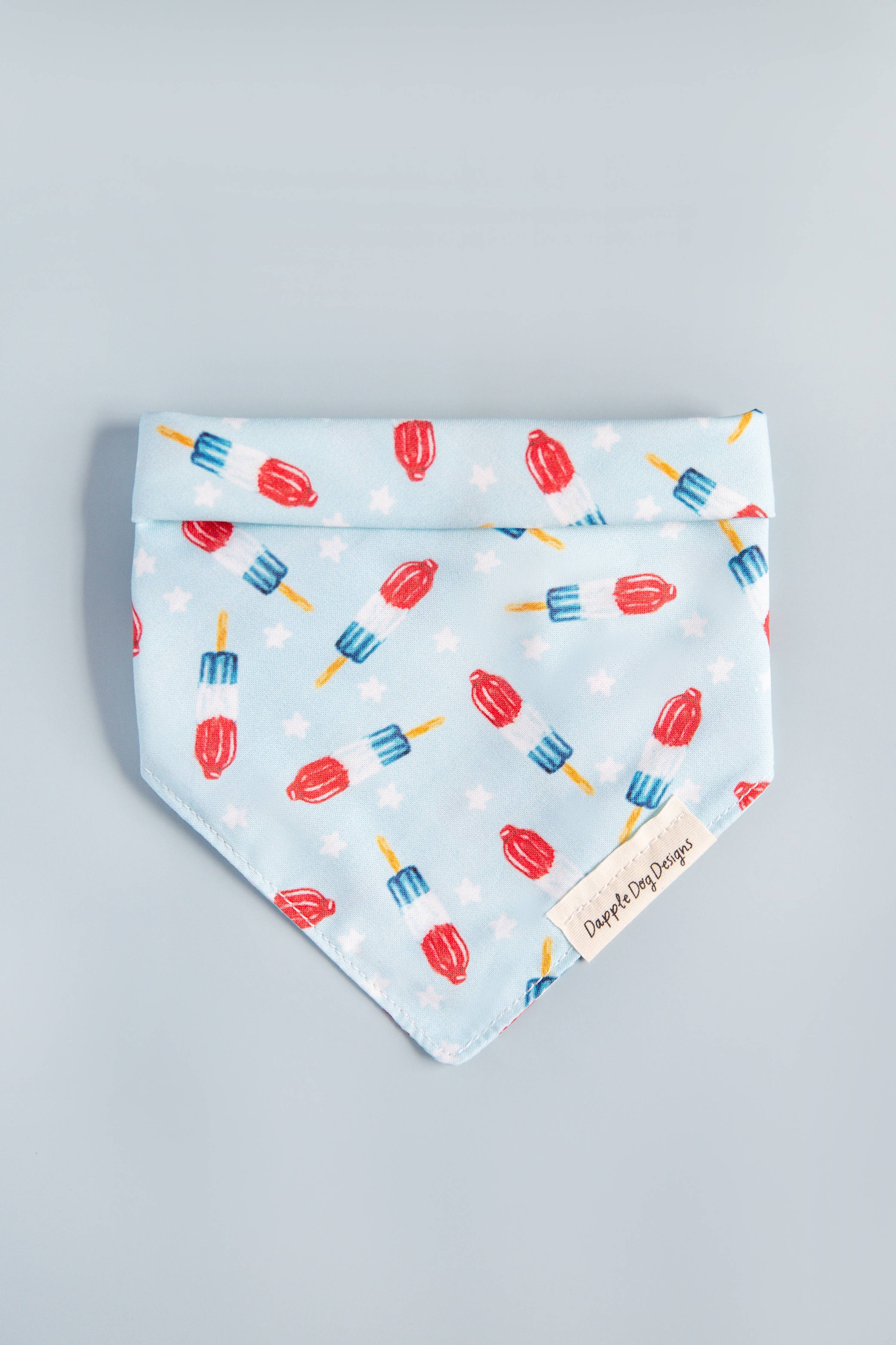 Red, White, & Blue Popsicles Bandana - Summer Dog Bandana:  Tie-On