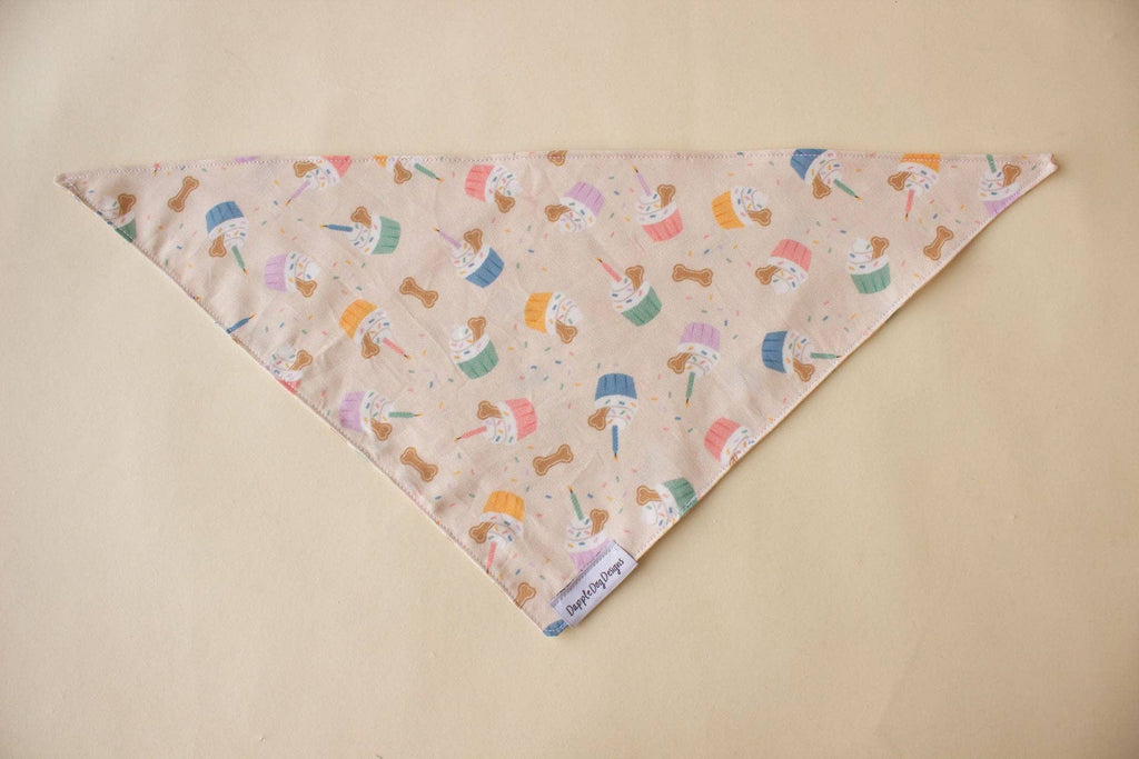 Party Pupcakes Bandana - Birthday Bandana:  Over the Collar