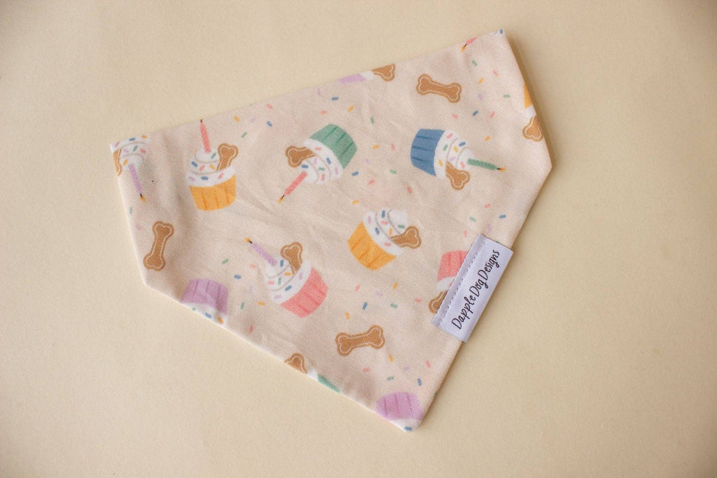 Party Pupcakes Bandana - Birthday Bandana:  Over the Collar