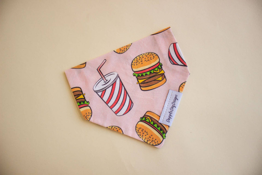 Burgers Bandana - Everyday Dog Bandana:  Tie-On