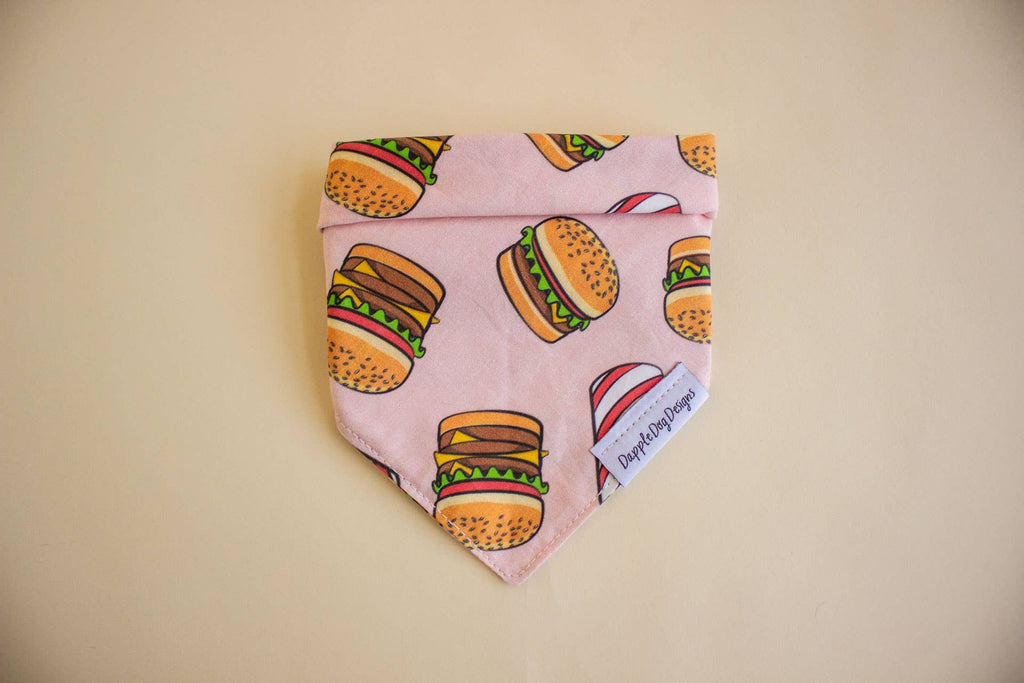 Burgers Bandana - Everyday Dog Bandana:  Tie-On