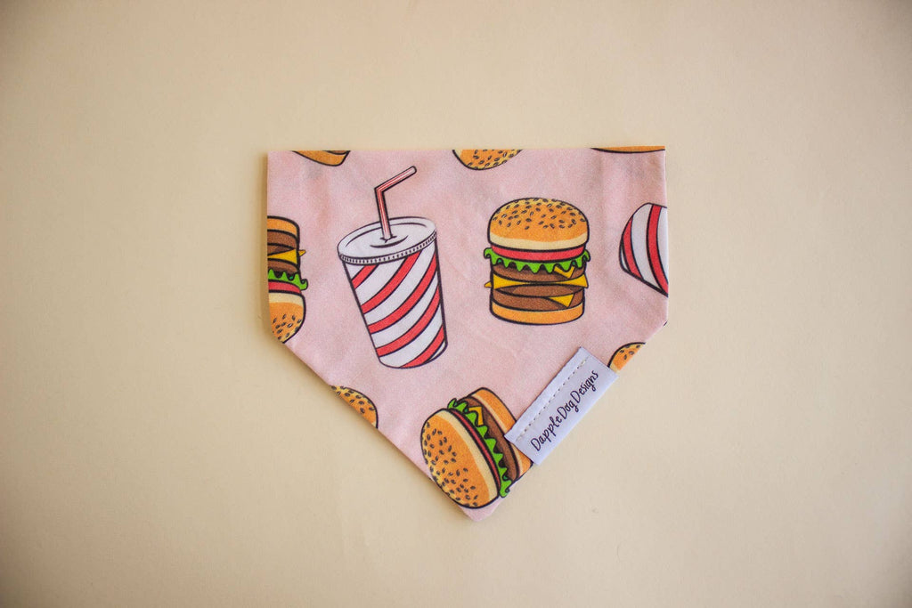 Burgers Bandana - Everyday Dog Bandana:  Tie-On